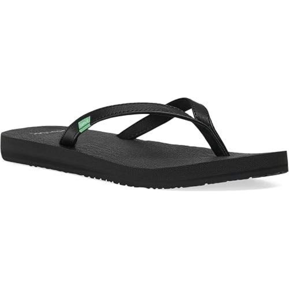 Sanuk Yoga Mat Black Comfort Flip Flop Sandals Womens Casual Beach Shoes